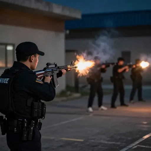 警卫毫无预兆地开始向入侵者开火。