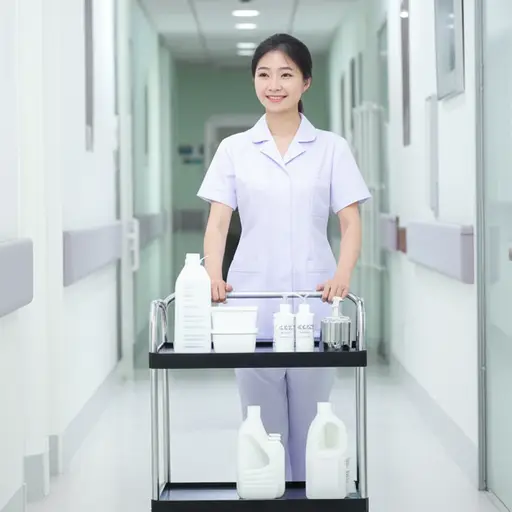 她在医院担任护士。