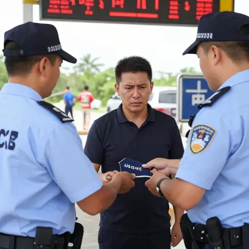他因携带一本（伪造的）护照在边境被捕。