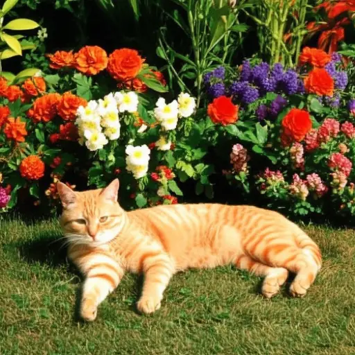 昨天花园里有一只猫。