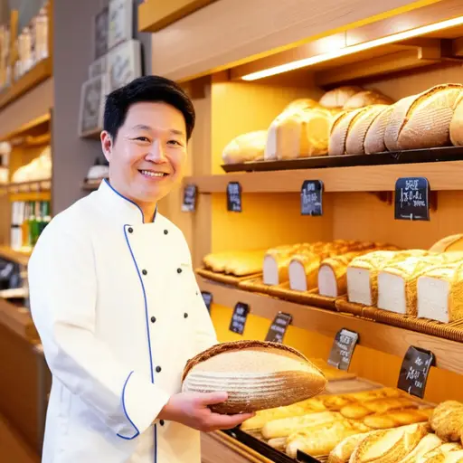 他经营一家成功的面包店十年了。