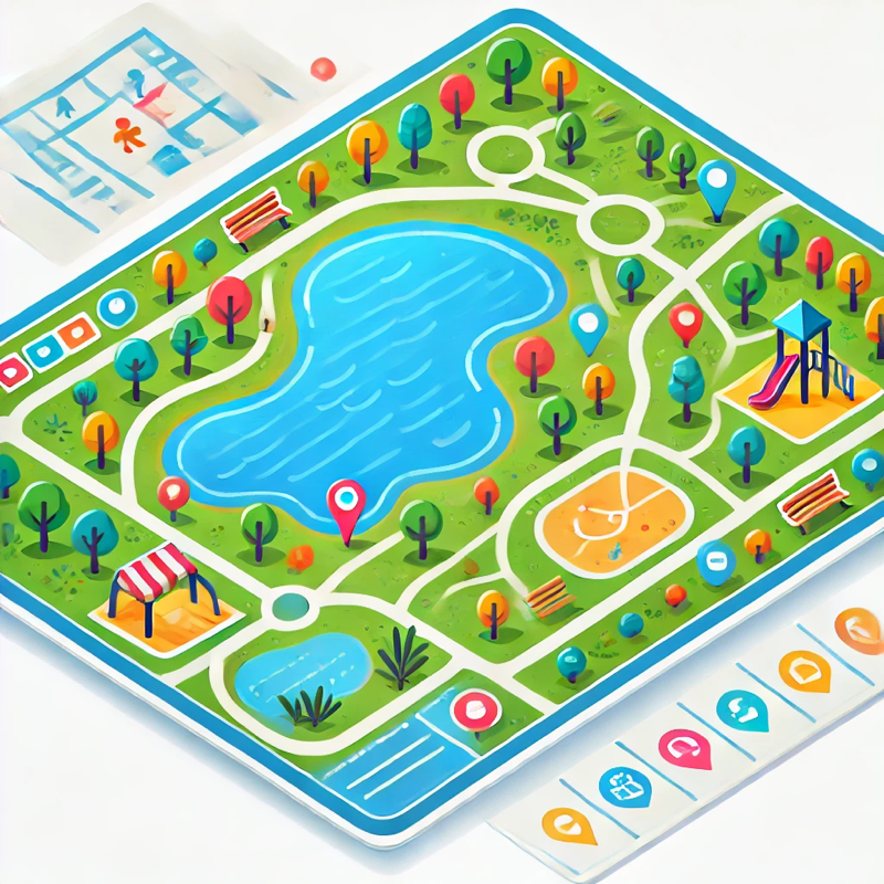 公园里有一个湖。