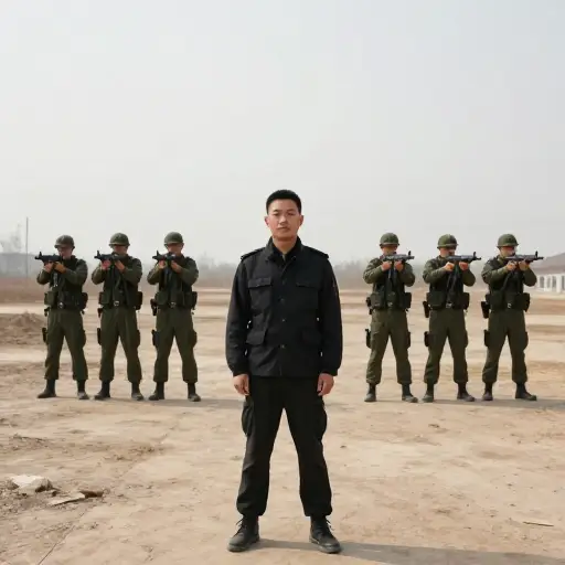 他面对行刑队。