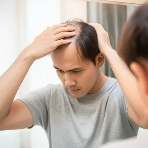 他二十多岁时就开始秃头了。