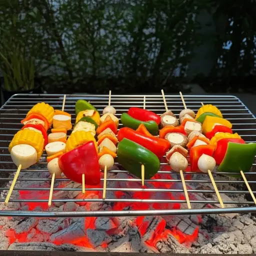 今晚我们烧烤一些蔬菜吧。