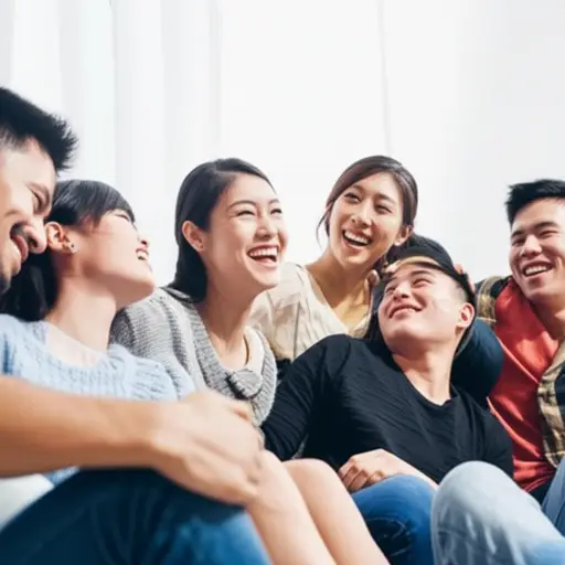 我们笑个不停。