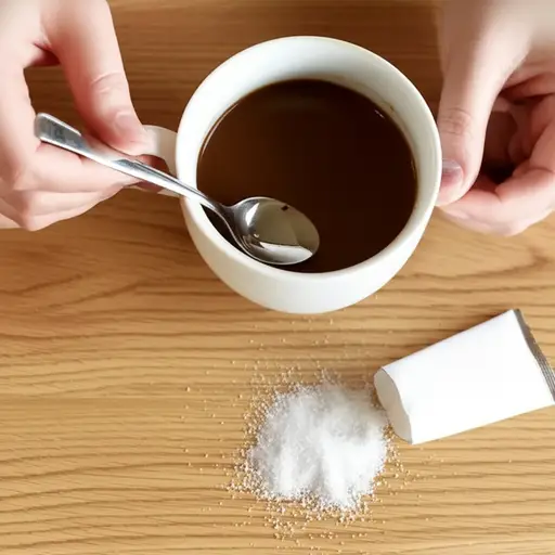 她停下来往咖啡里搅拌了一些糖。