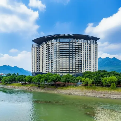 我们住在一家靠近宽阔河流的酒店。