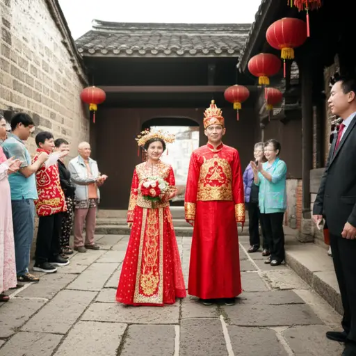 一些夫妇更喜欢在古老村庄举行传统婚礼。