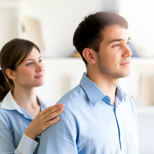 她拍了拍他的背。