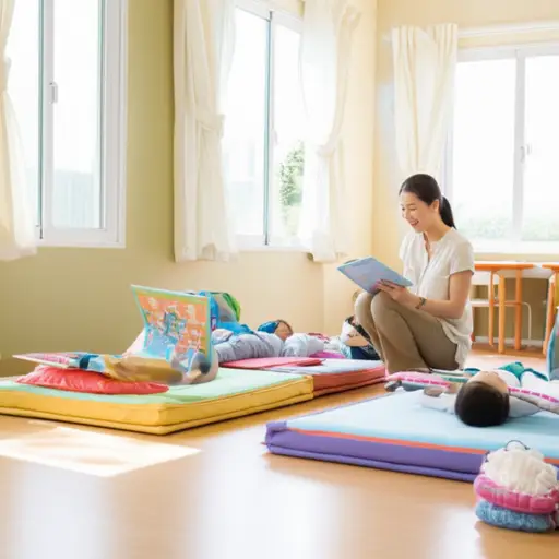 午休期间，我负责照顾孩子们。