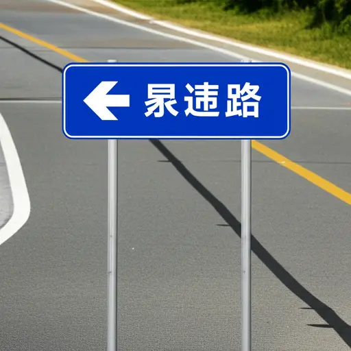 路标指向左边。