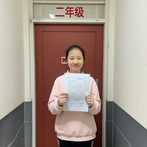 她通过考试后升到了下一个年级。