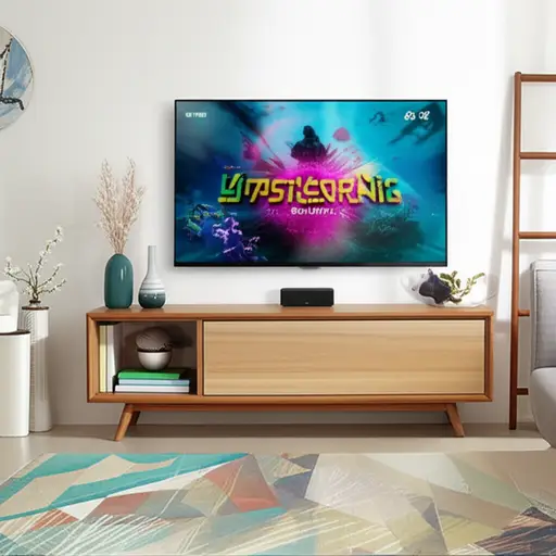 电视上有一个新游戏的广告。