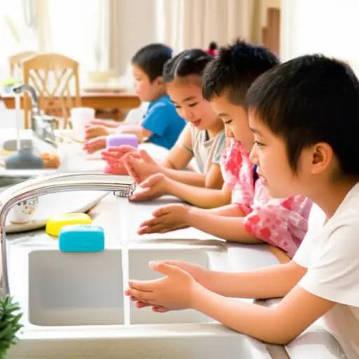 孩子们，洗手洗脸！该吃饭了。