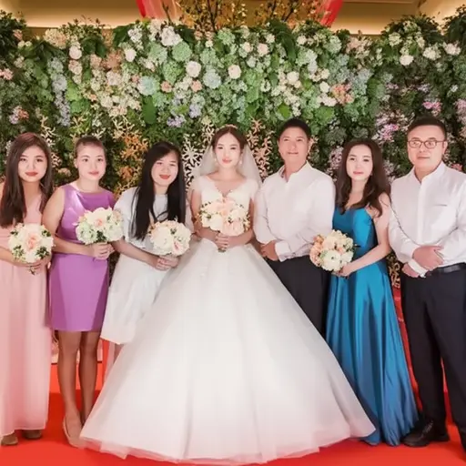 她邀请了所有的朋友和亲戚来参加婚礼。