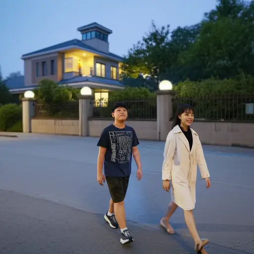 他陪我走到了我家。