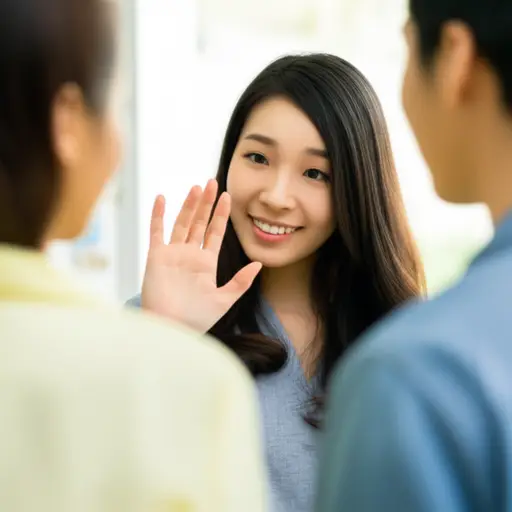 她对朋友们说了再见。