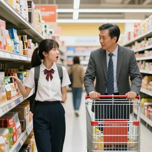 在超市遇到我的大学教授，真是完全出乎意料。
