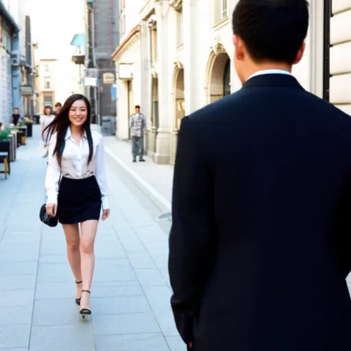 他后退一步让她通过。