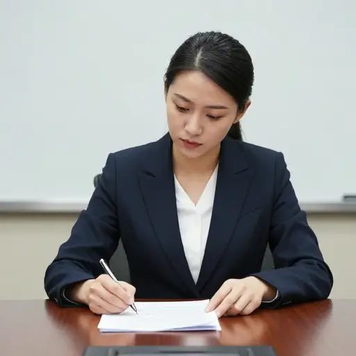 她在会议前快速翻阅了报告。