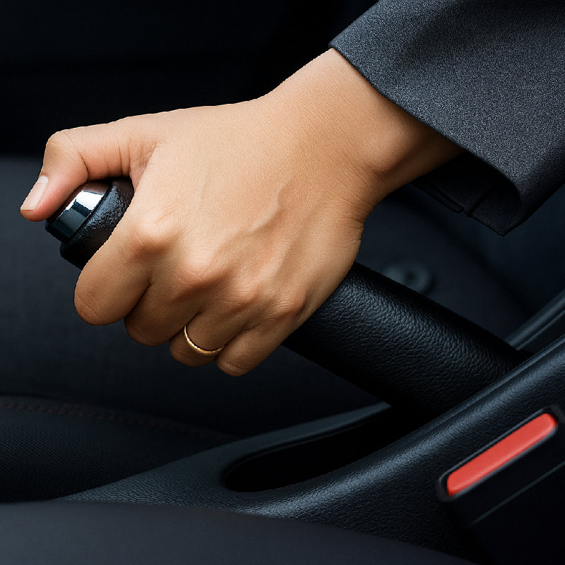 请记得拉上手刹。