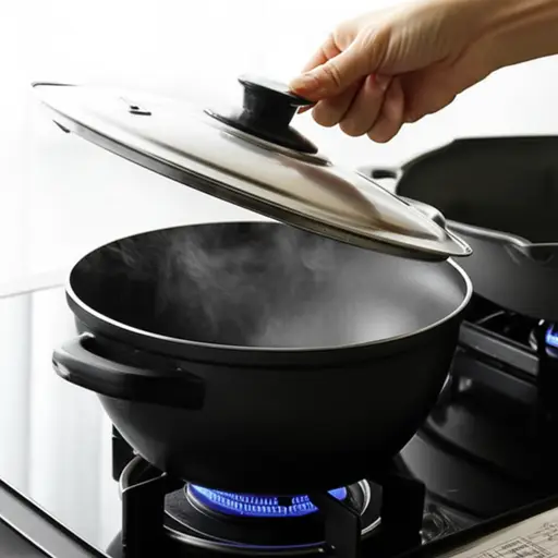 请把锅盖盖上。