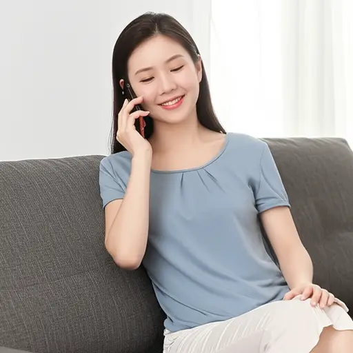 她花几个小时在电话上和朋友们聊天。