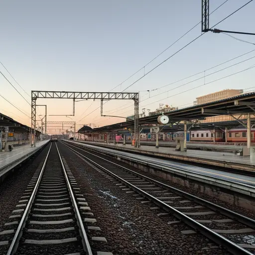 早班火车在早上六点出发。