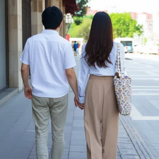 他向后退了一步好让她过去。