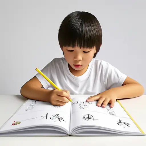 我妹妹正在学习拼写她的名字。