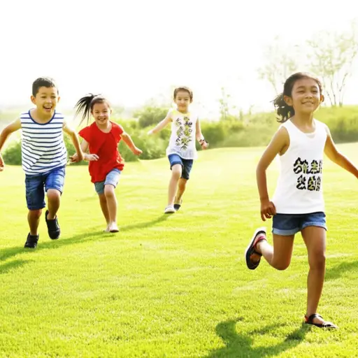 孩子们在地上玩耍。