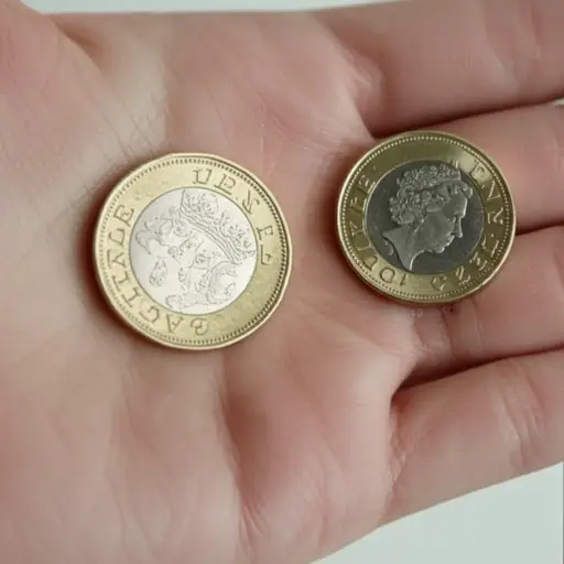 我大约有三英镑。