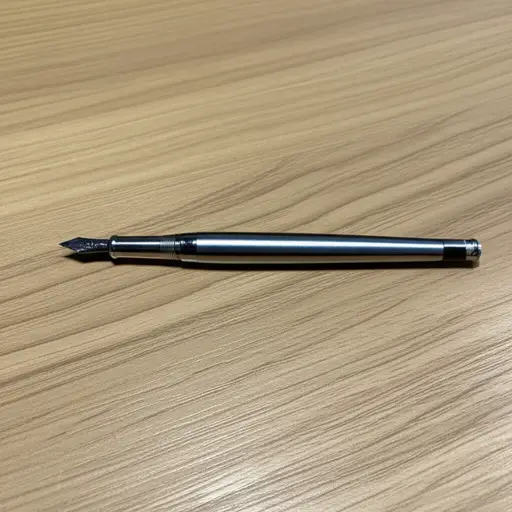 我把钢笔掉在了地板上。