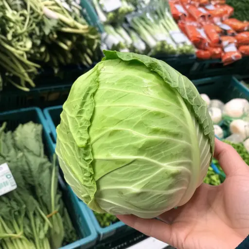 我在杂货店买了一颗萨沃伊卷心菜。