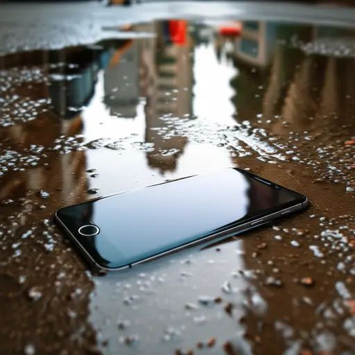 哦，不！我把手机掉水坑里了！