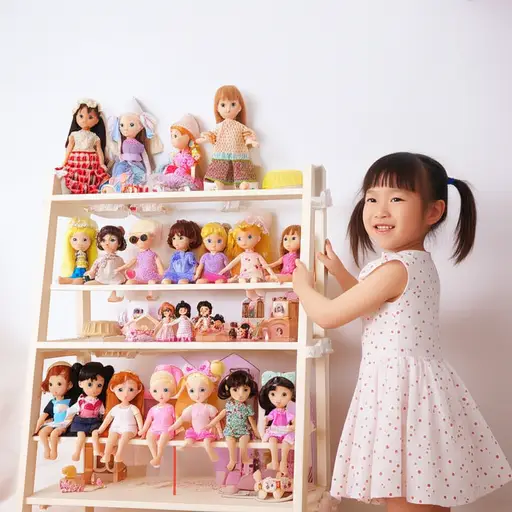 她收集洋娃娃。