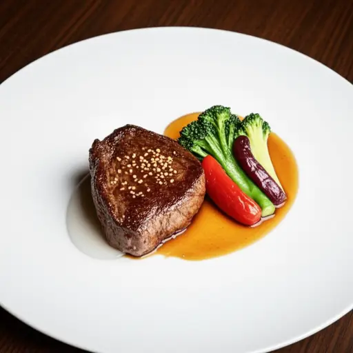 这家餐厅的牛排非常有名。