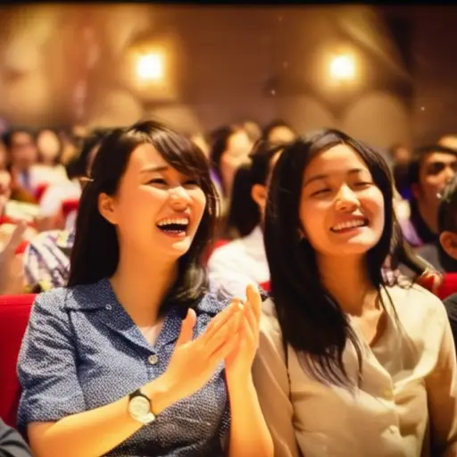 我大学时的一个朋友竟然在同一场音乐会上——我多年没见她了！