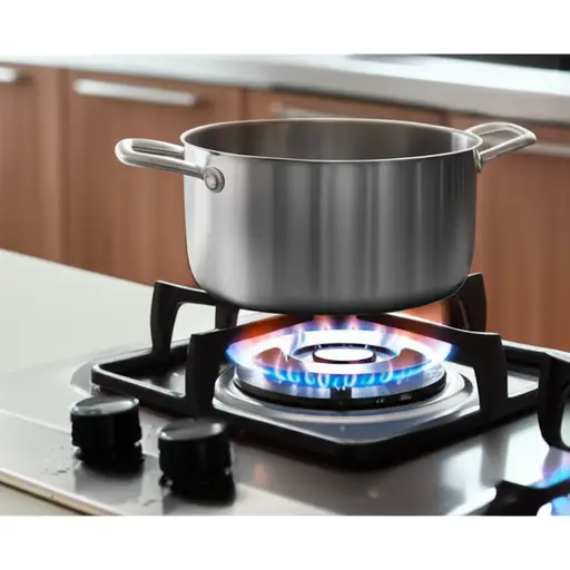 我们家用燃气做饭。