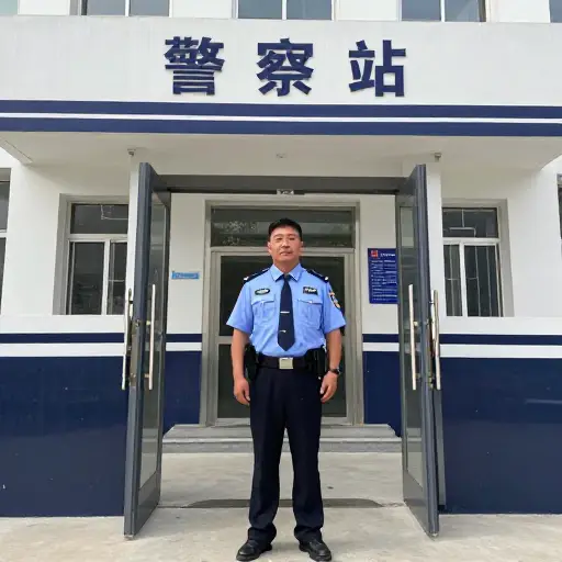 我爸爸在警察局工作。