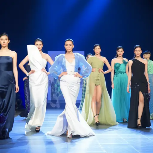 时装秀上的模特们穿着格外考究。