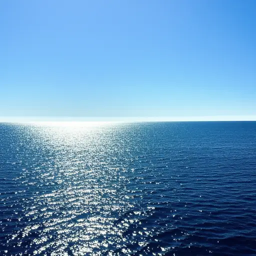 在晴朗的日子，海洋呈现出深蓝色。