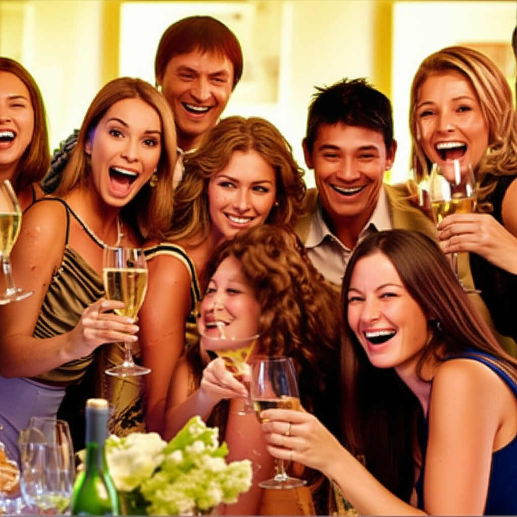 他们在派对上玩得很开心。