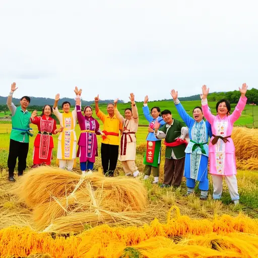 村民们每年都会举办盛大的节日来庆祝丰收。