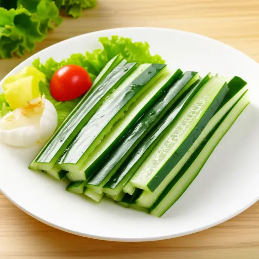 这道菜里的黄瓜清脆爽口。