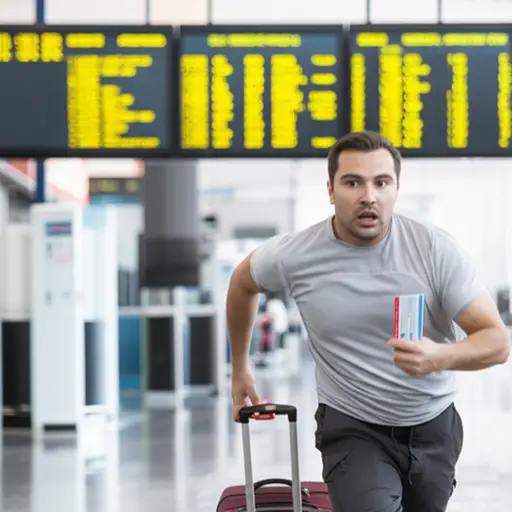 他差点错过航班，因为他得去上个厕所。