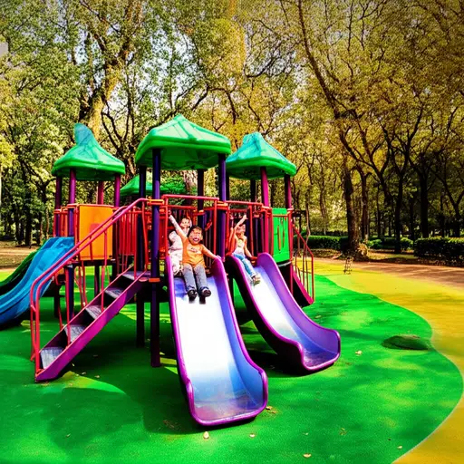 我们喜欢在公园里玩。