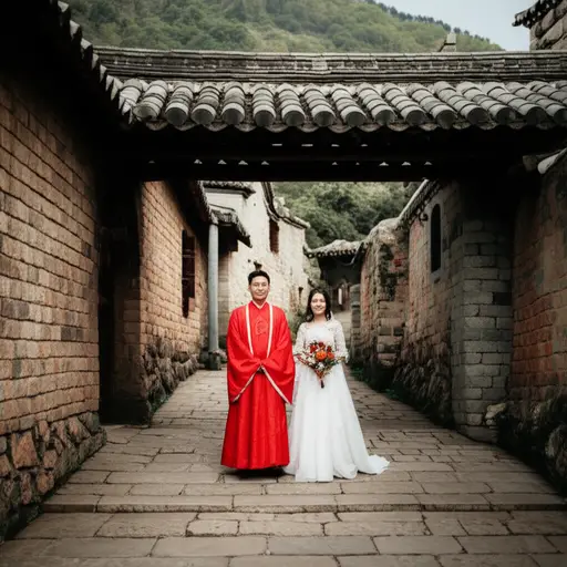 一些夫妇更喜欢在古老的村庄举行传统婚礼。