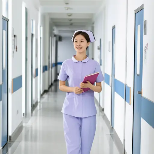 他找到了一份在医院当护士的工作。